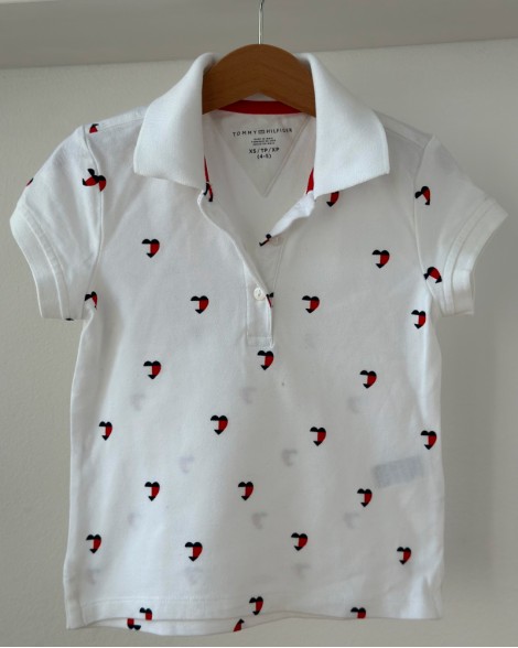 Triko dětské Tommy Hilfiger bílé se srdíčky